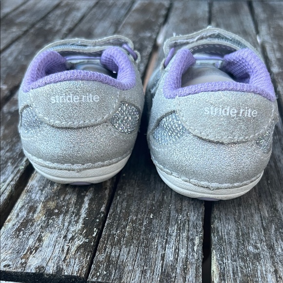 Stride rite Sparkly Silver and Purple Kids Shoes - Picture 3 of 5
